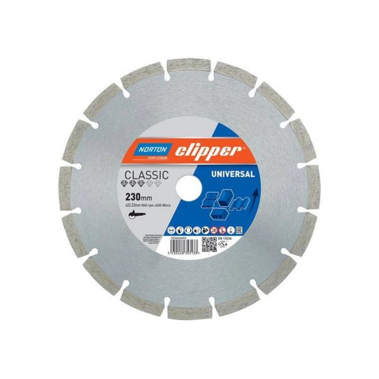 Norton Clipper CLI626810 Classic Universal Blue Diamond Blade 230 x 22.23mm