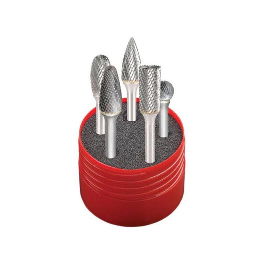 Dormer DOR88001 Solid Carbide Rotary Burr Cylindrical Set 5 Piece